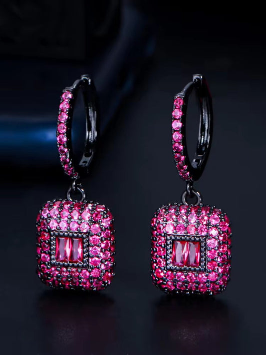 RUBY BECCA ZIRCONIA EARRINGS