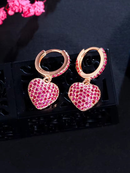 RUBY CORDATE ZIRCONIA EARRINGS
