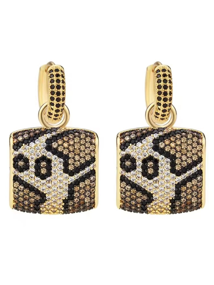 GOLD LEOPARD4 ZIRCONIA EARRINGS