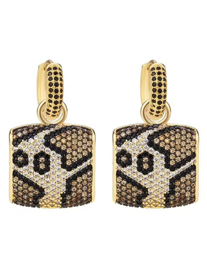 GOLD LEOPARD4 ZIRCONIA EARRINGS