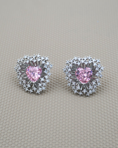 PINK AKSANA ZIRCONIA STUDS
