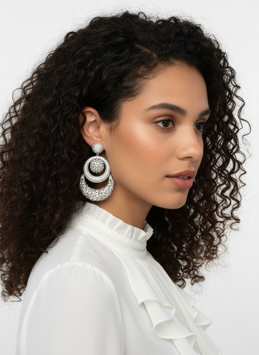WHITE ANAYAH ZIRCONIA EARRINGS