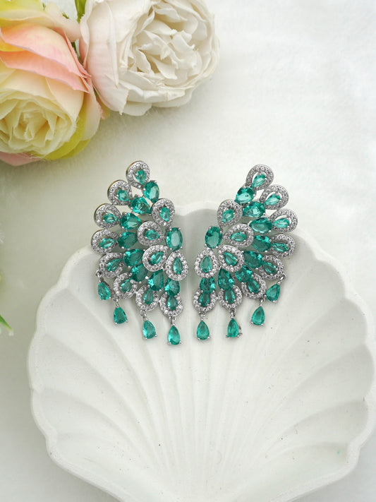 GREEN GRETA IVY ZIRCONIA EARRINGS