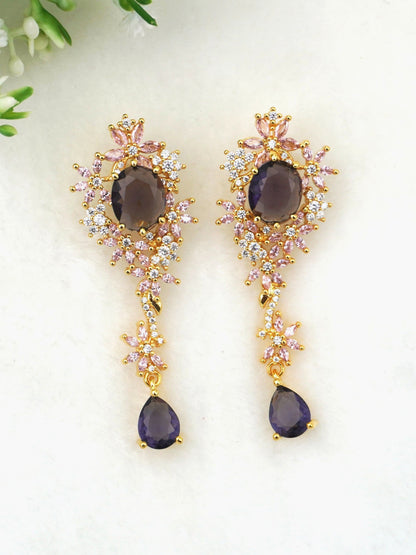 PURPLE KENZIE ZIRCONIA EARRINGS