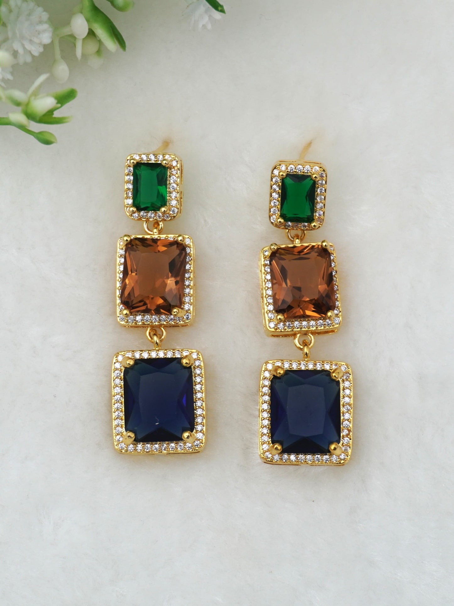MULTICOLOUR WILLA ZIRCONIA EARRINGS