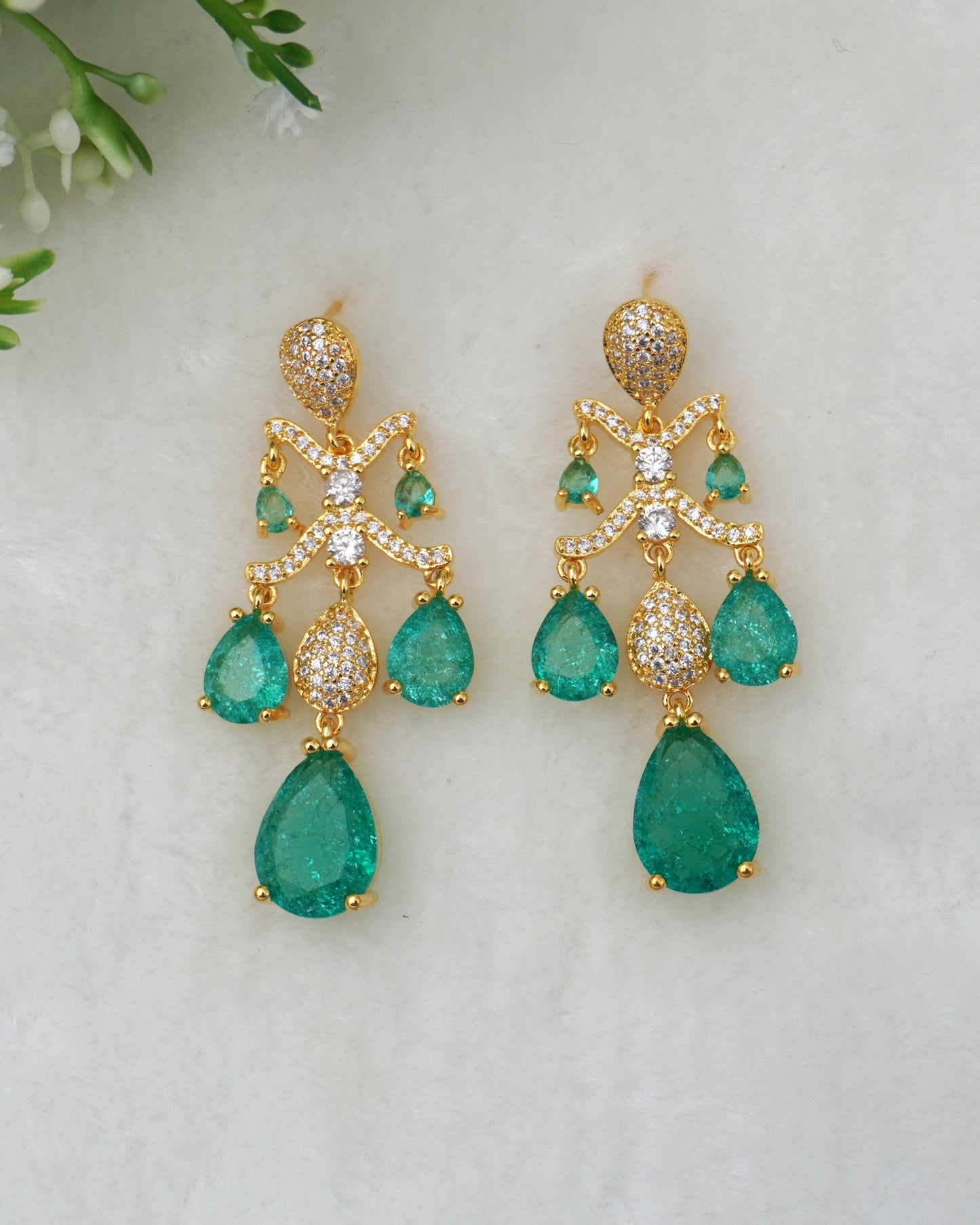 TURQUOISE HAILEY ZIRCONIA EARRINGS