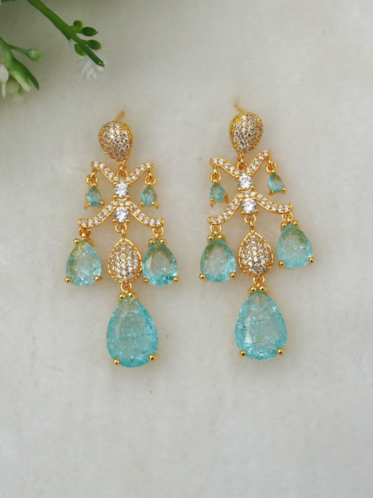 LIGHT BLUE HAILEY ZIRCONIA EARRINGS