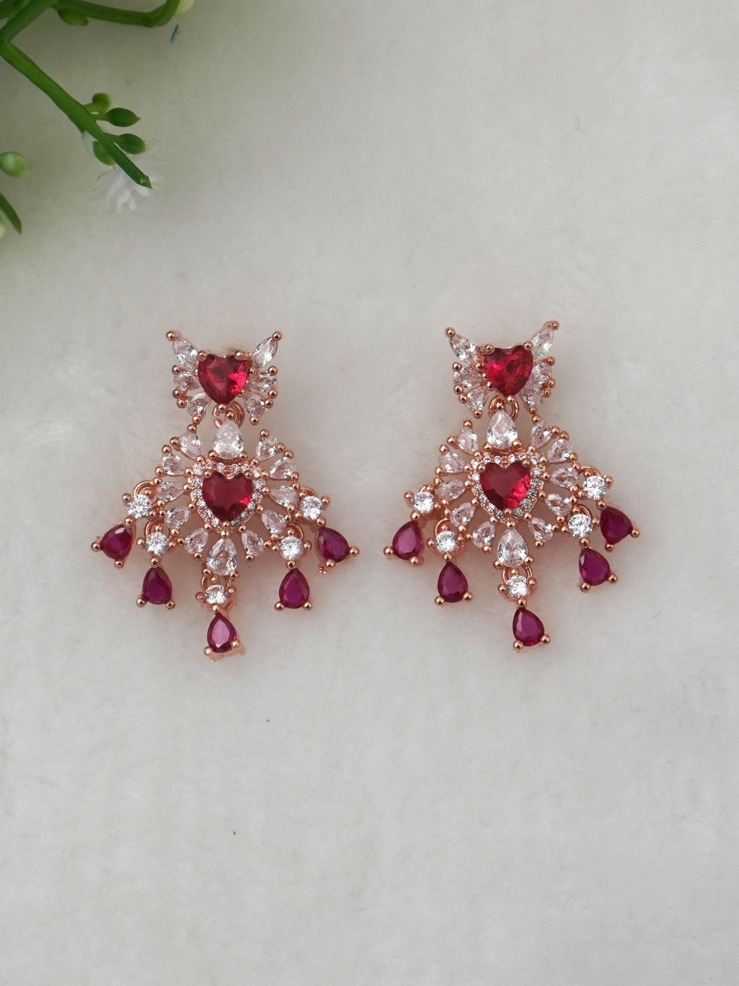 RED SASHA ZIRCONIA EARRINGS