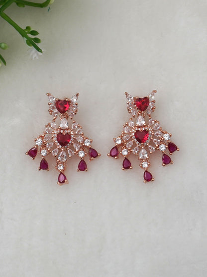 RED SASHA ZIRCONIA EARRINGS