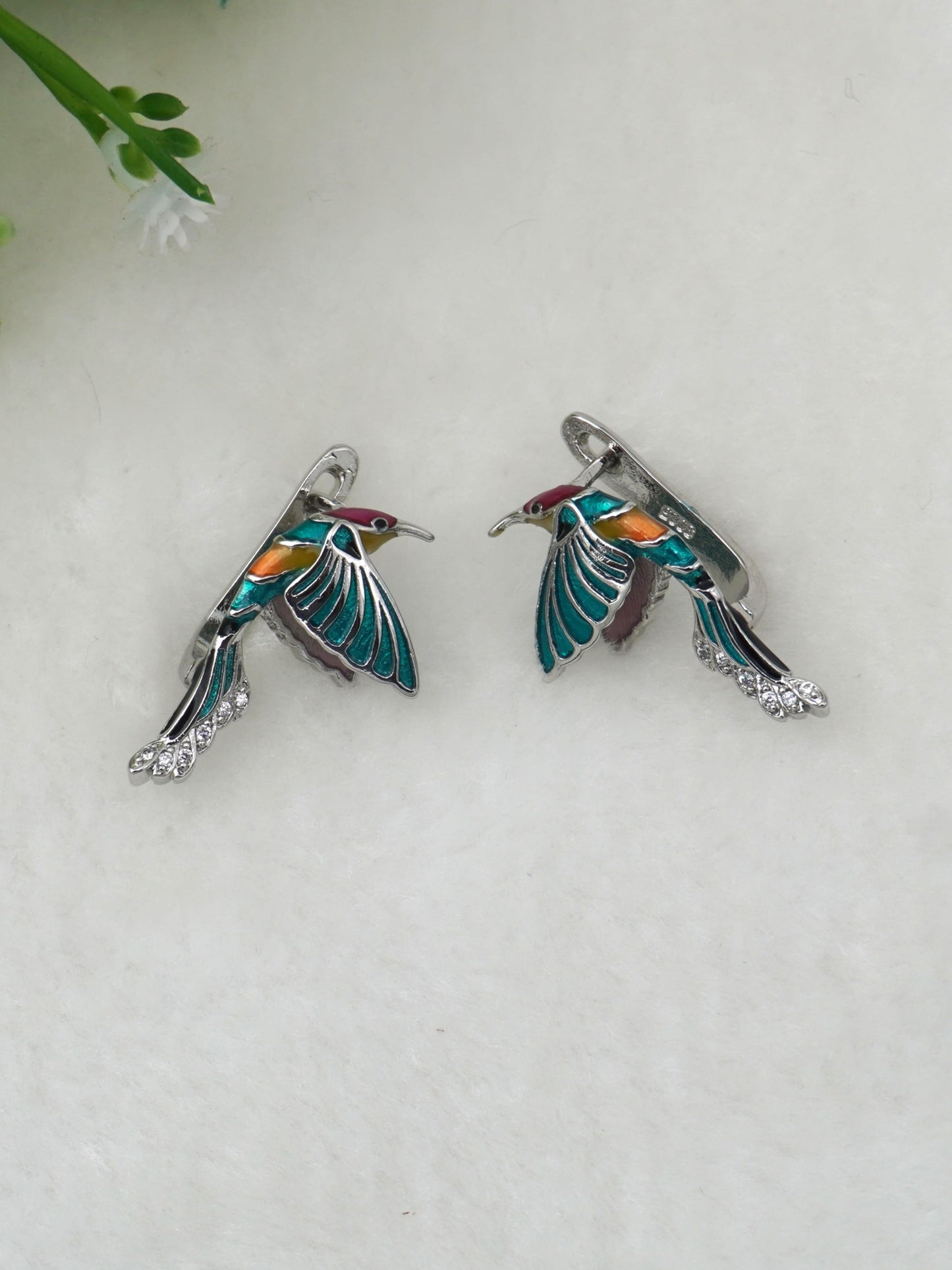 MULTICOLOUR COLIBRI ZIRCONIA EARRINGS