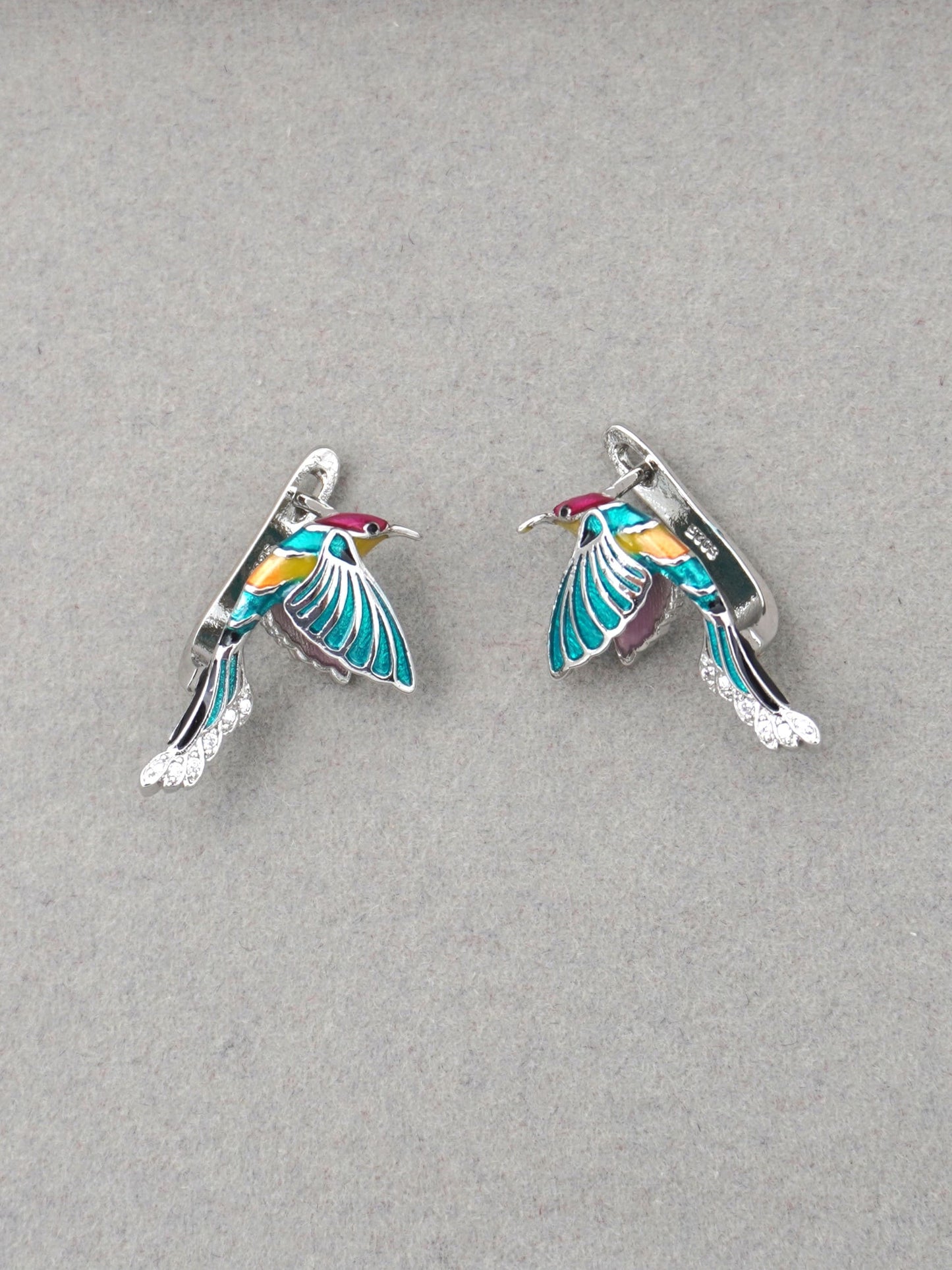 MULTICOLOUR COLIBRI ZIRCONIA EARRINGS