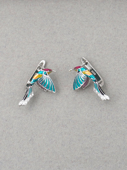 MULTICOLOUR COLIBRI ZIRCONIA EARRINGS