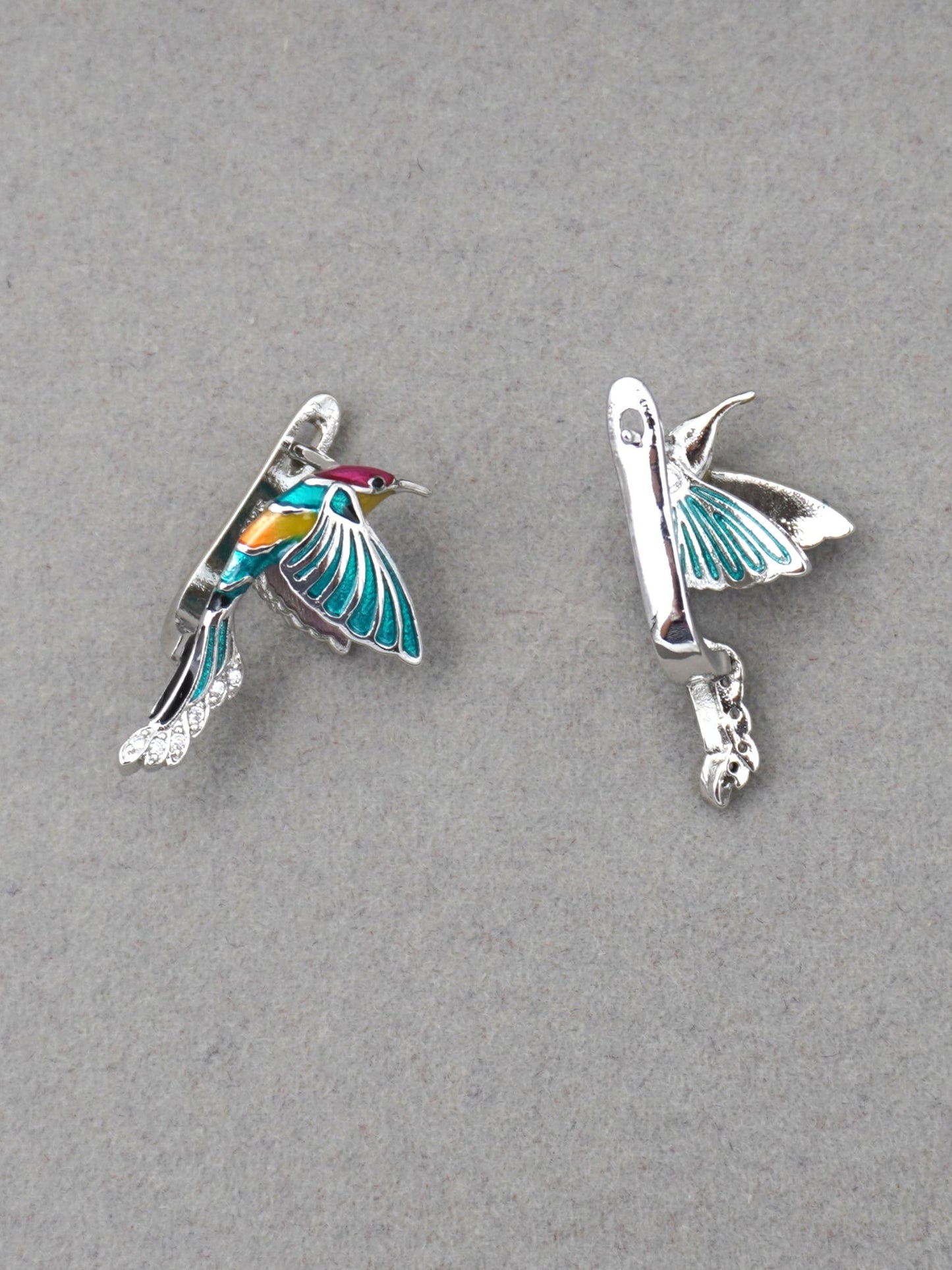 MULTICOLOUR COLIBRI ZIRCONIA EARRINGS