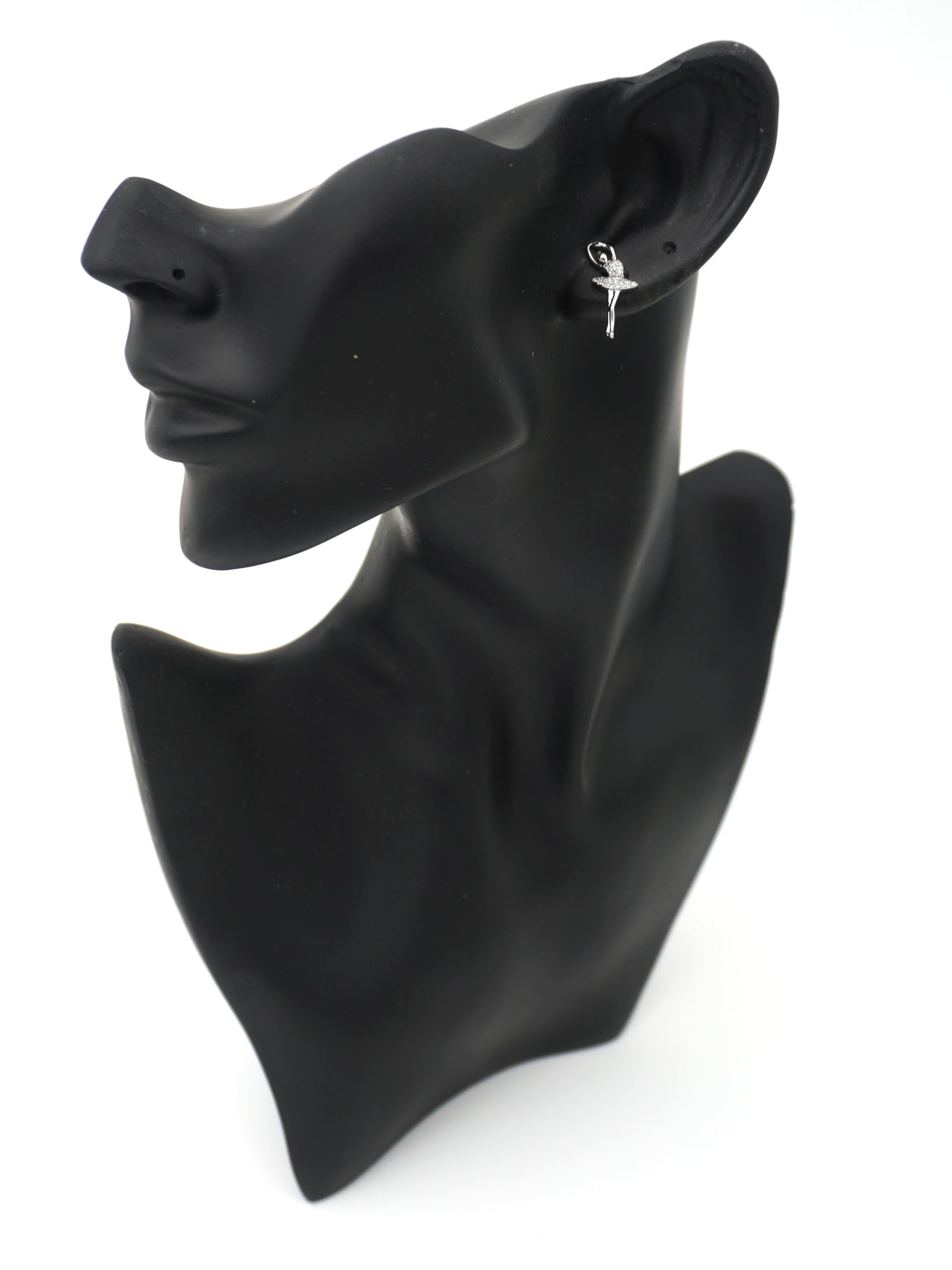 SILVER BALLERINA ZIRCONIA EARRINGS