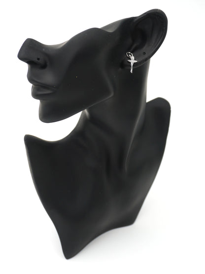 SILVER BALLERINA ZIRCONIA EARRINGS