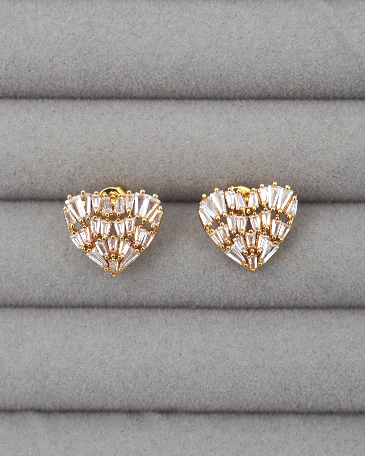 GOLD AMOR ZIRCONIA STUDS