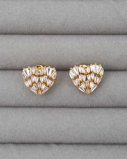 GOLD AMOR ZIRCONIA STUDS
