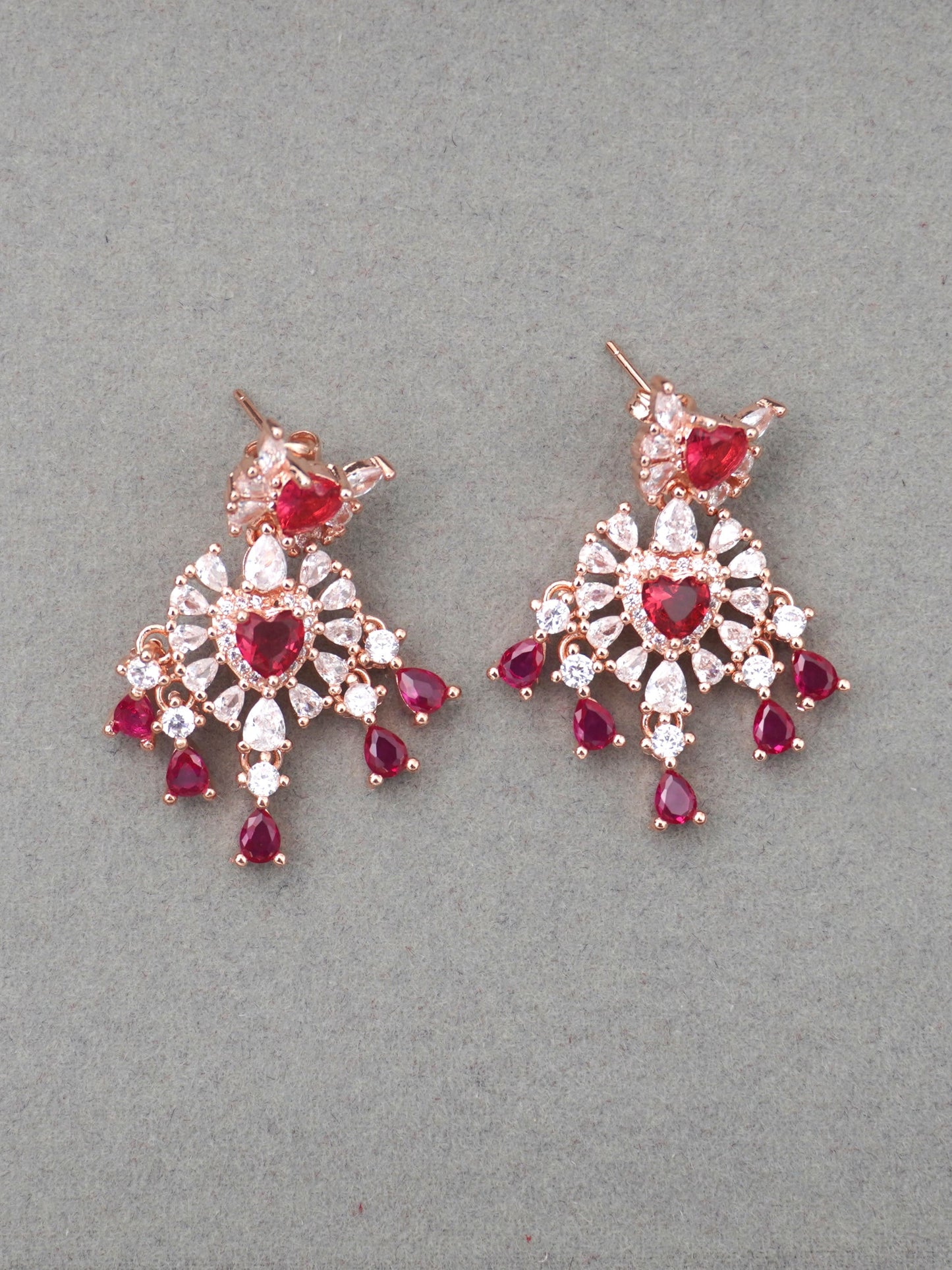 RED SASHA ZIRCONIA EARRINGS