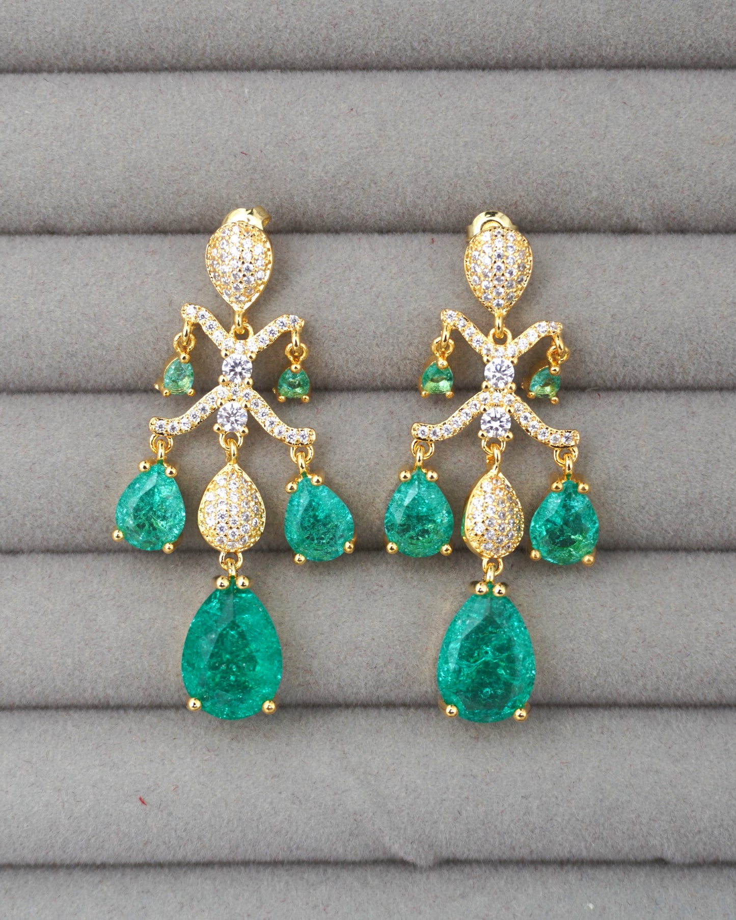 TURQUOISE HAILEY ZIRCONIA EARRINGS