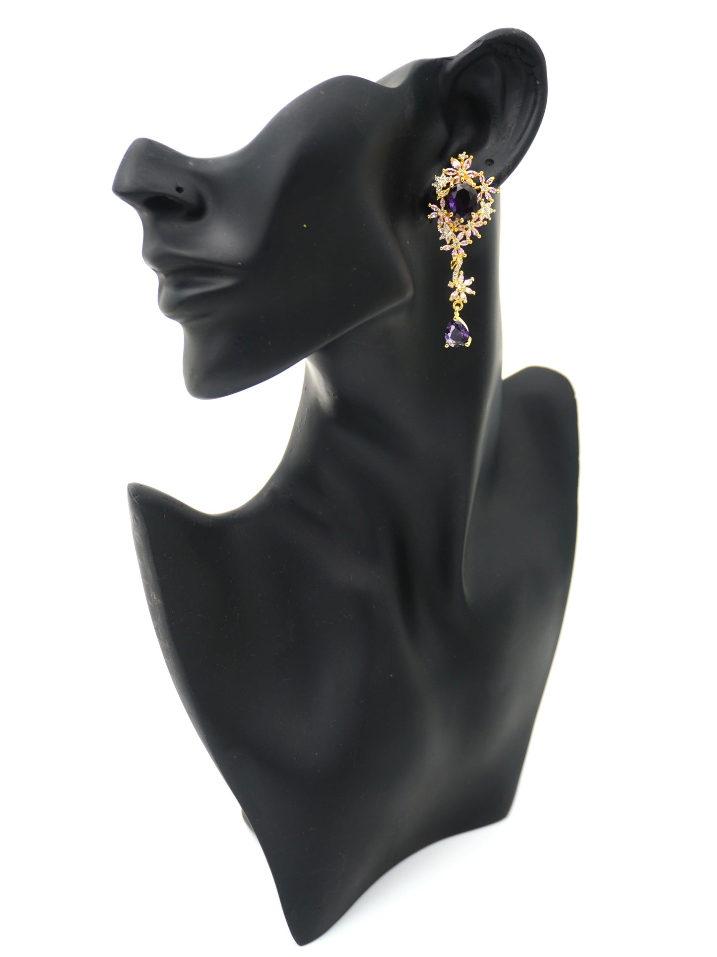PURPLE KENZIE ZIRCONIA EARRINGS