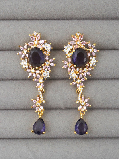 PURPLE KENZIE ZIRCONIA EARRINGS