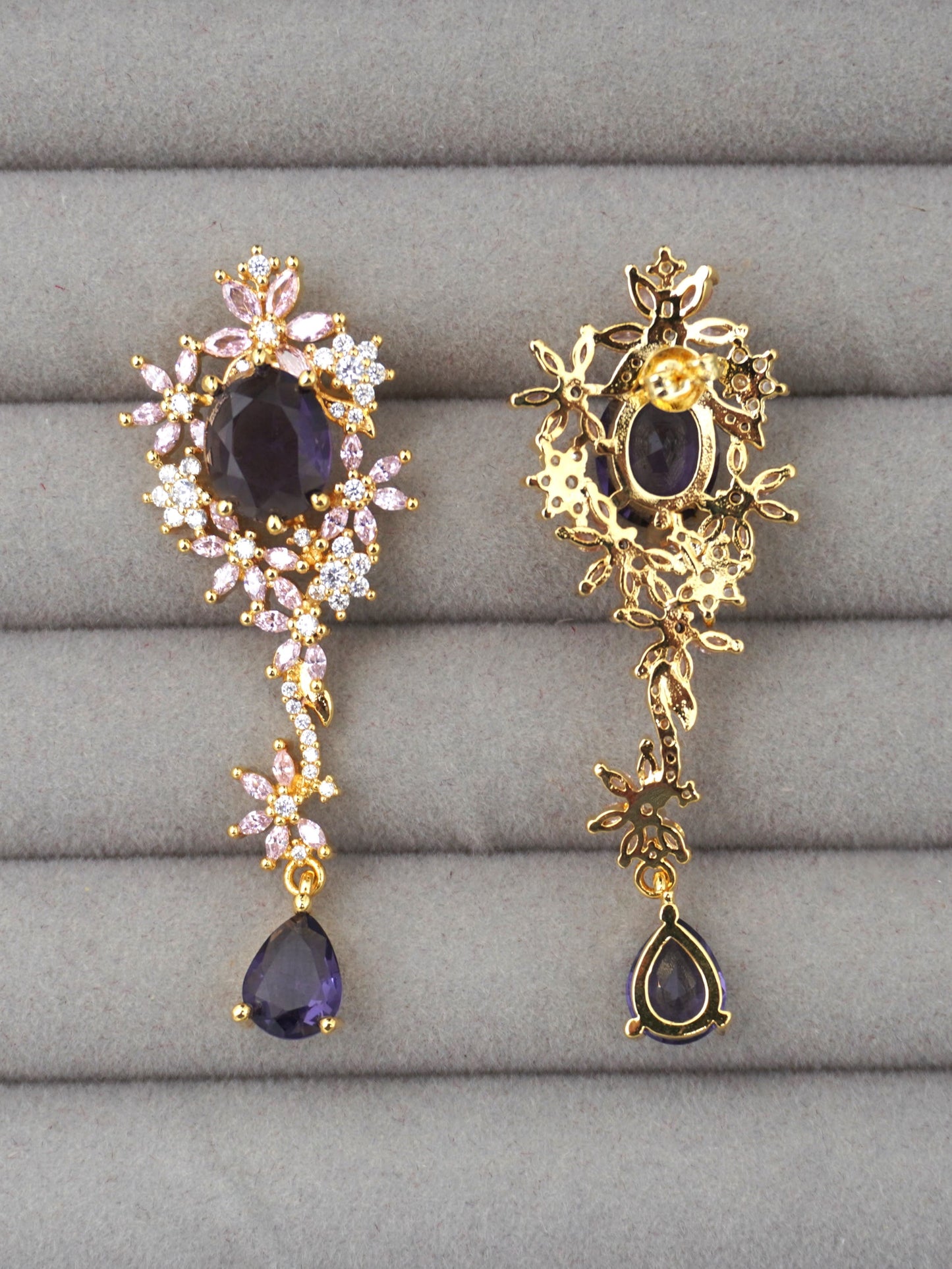 PURPLE KENZIE ZIRCONIA EARRINGS