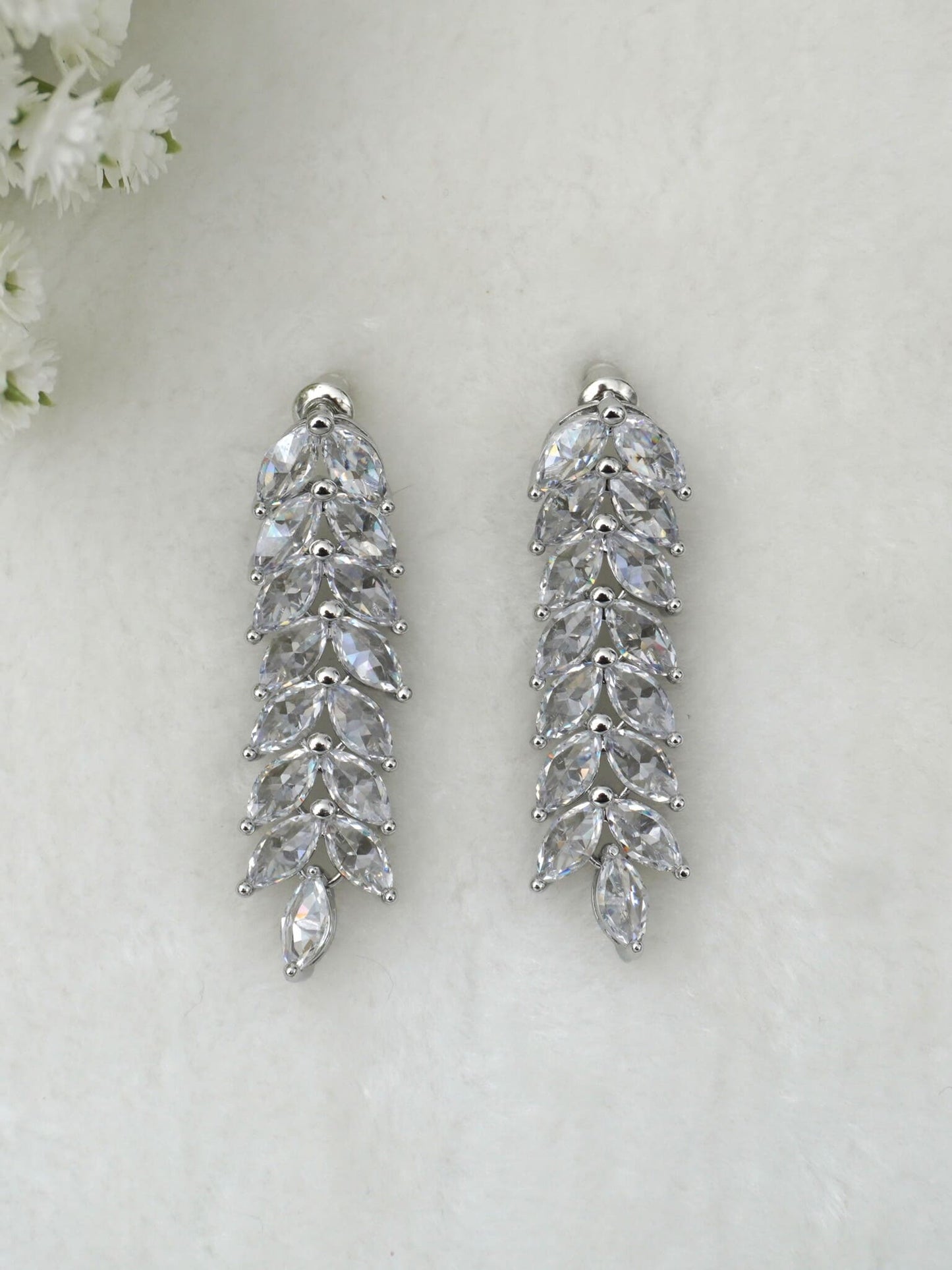 WHITE KATIE ZIRCONIA EARRINGS