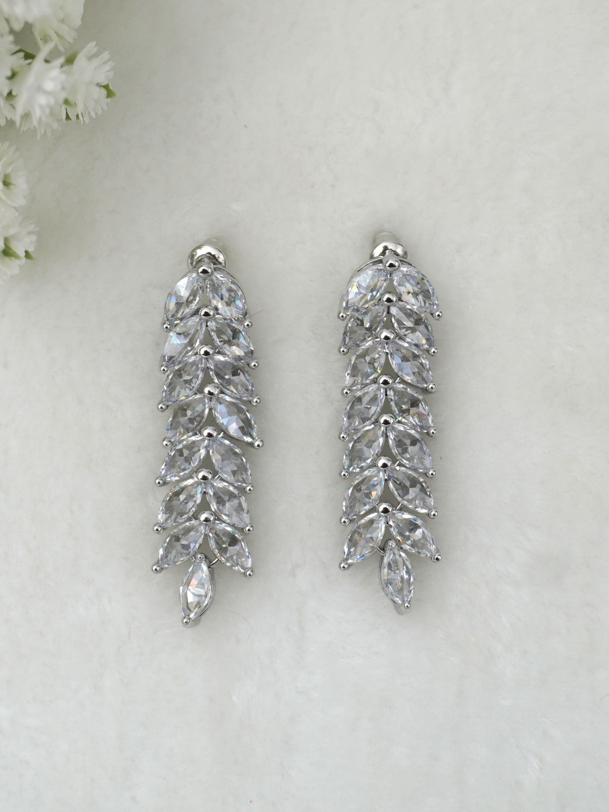 WHITE KATIE ZIRCONIA EARRINGS