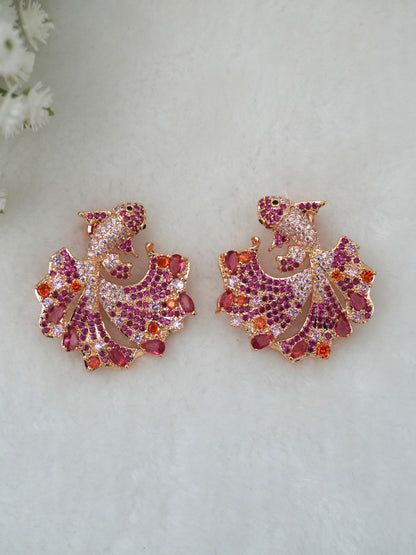 PINK BETA ZIRCONIA EARRINGS