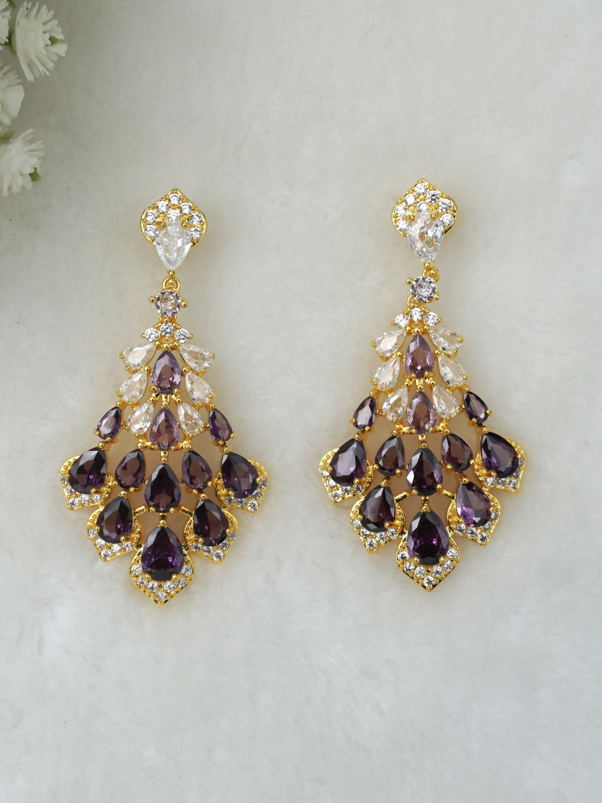 PURPLE KENZIE ZIRCONIA EARRINGS