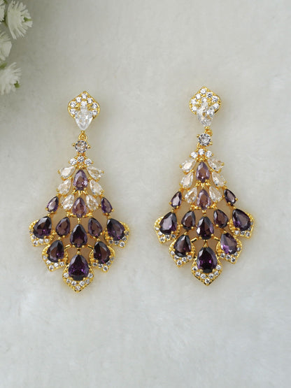 PURPLE KENZIE ZIRCONIA EARRINGS