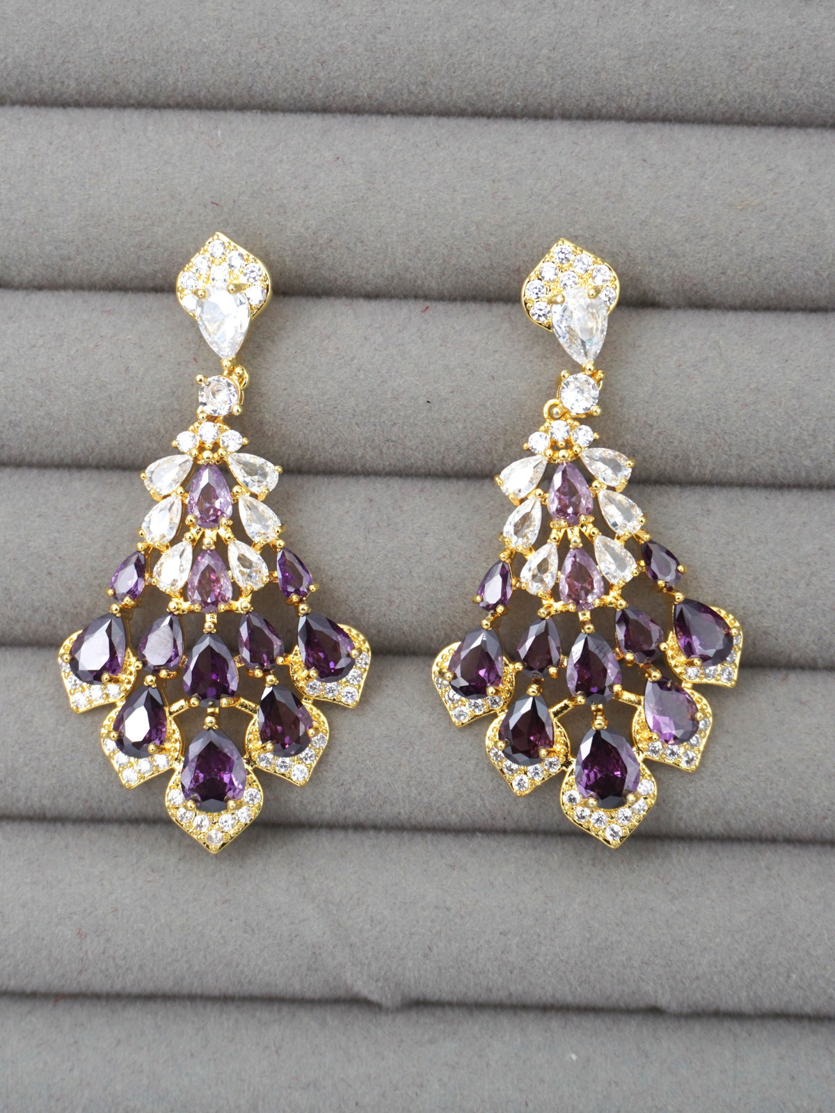 PURPLE KENZIE ZIRCONIA EARRINGS