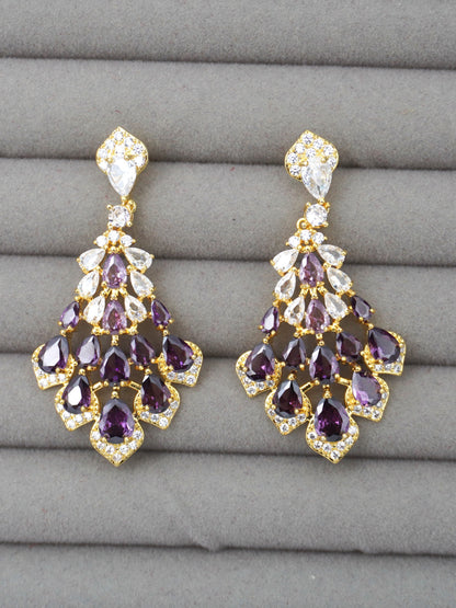 PURPLE KENZIE ZIRCONIA EARRINGS