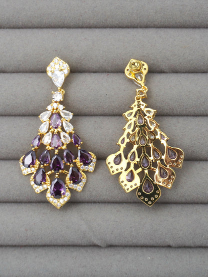 PURPLE KENZIE ZIRCONIA EARRINGS