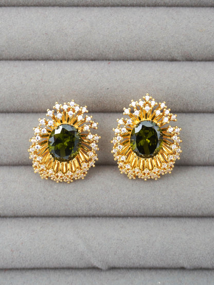 GREEN LAUREL ZIRCONIA EARRINGS