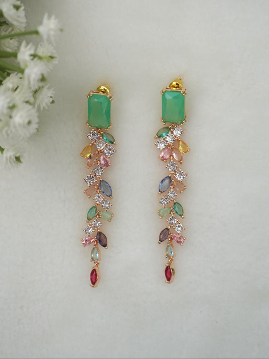 MULTICOLOR IRIS ZIRCONIA EARRINGS