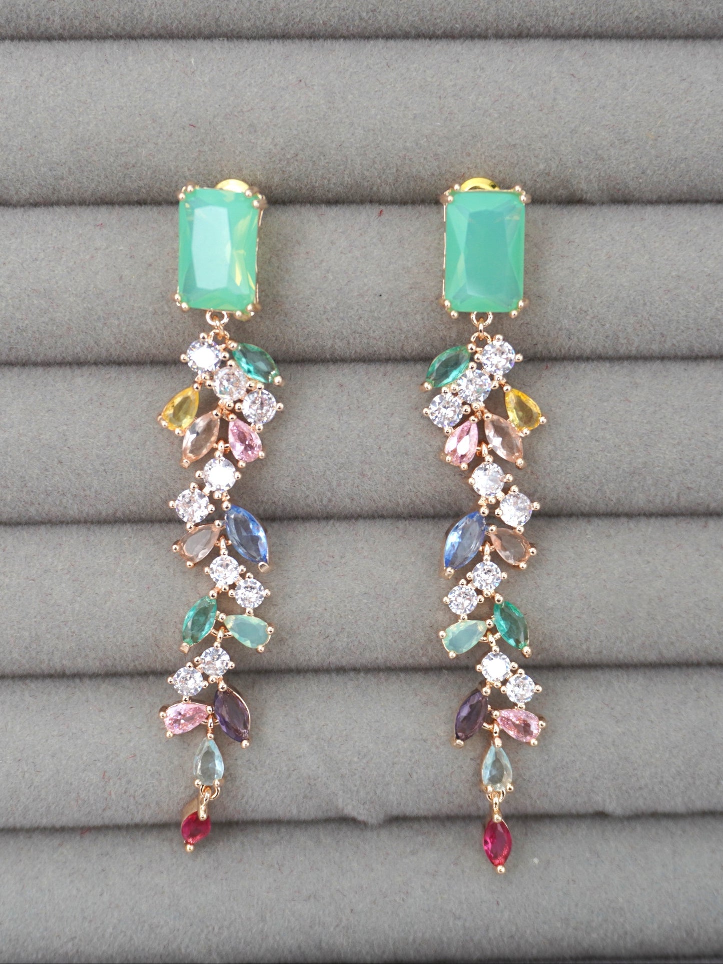 MULTICOLOR IRIS ZIRCONIA EARRINGS