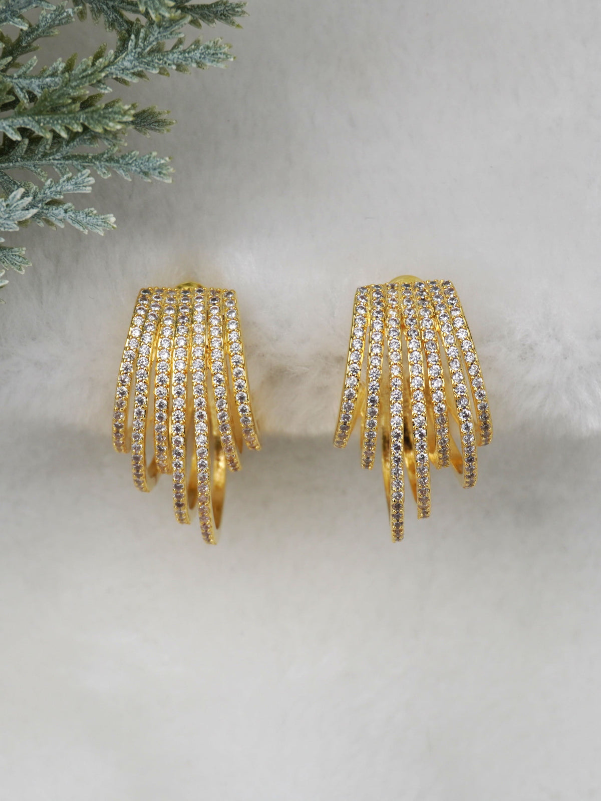 GOLD XENA ZIRCONIA EARRINGS