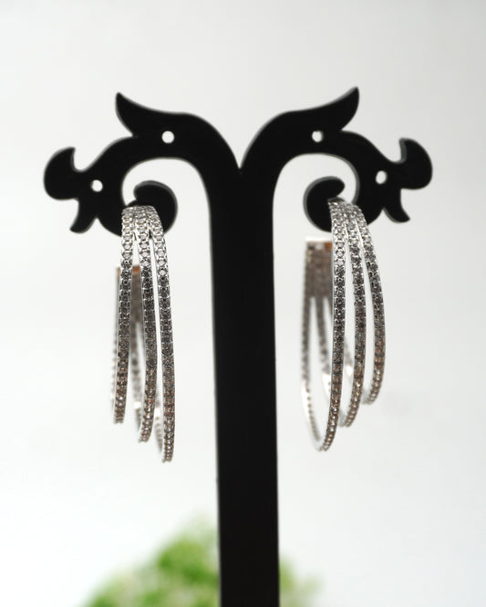 SILVER LYLA ZIRCONIA EARRINGS