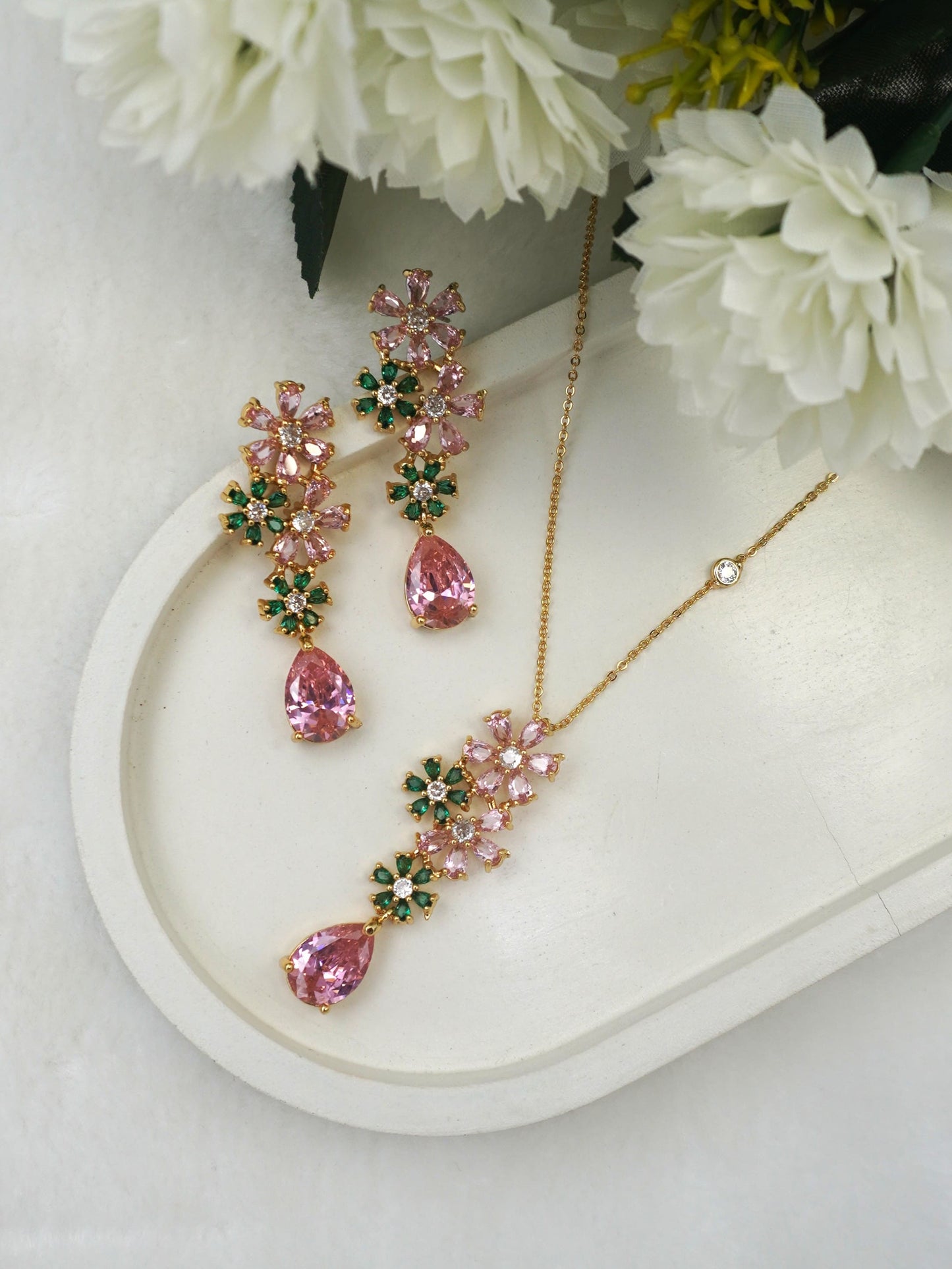 MULTICOLOUR FLORIA PENDANT SET