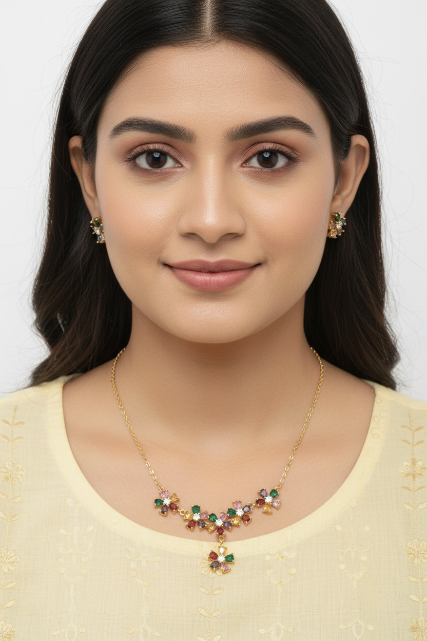 MULTICOLOUR SIYA PENDANT SET
