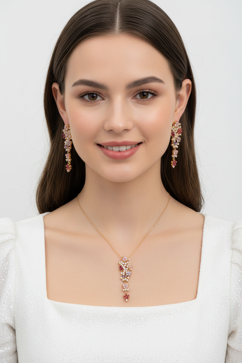 MULTICOLOUR ZARA PENDANT SET