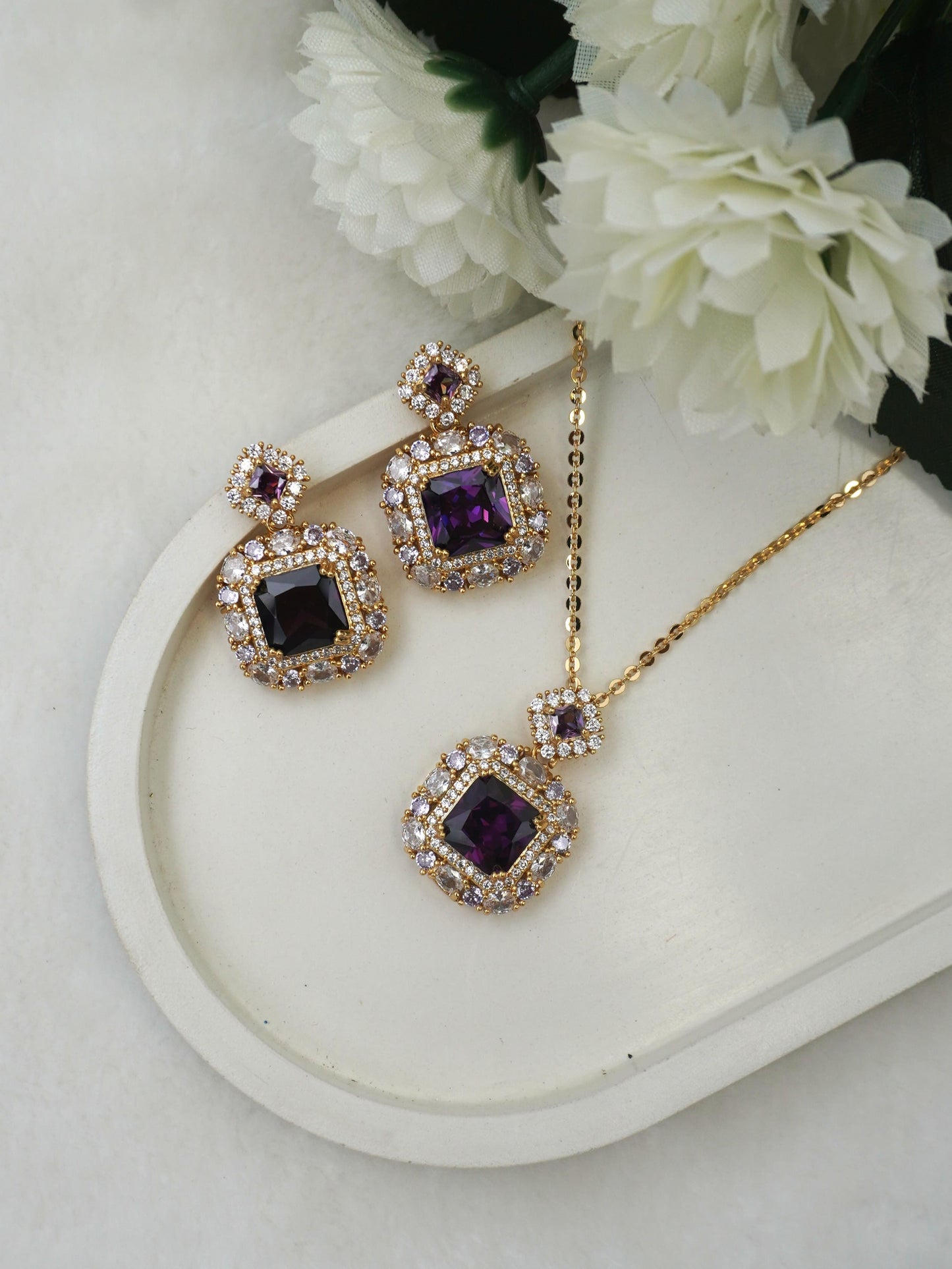 PURPLE NIHA PENDANT SET