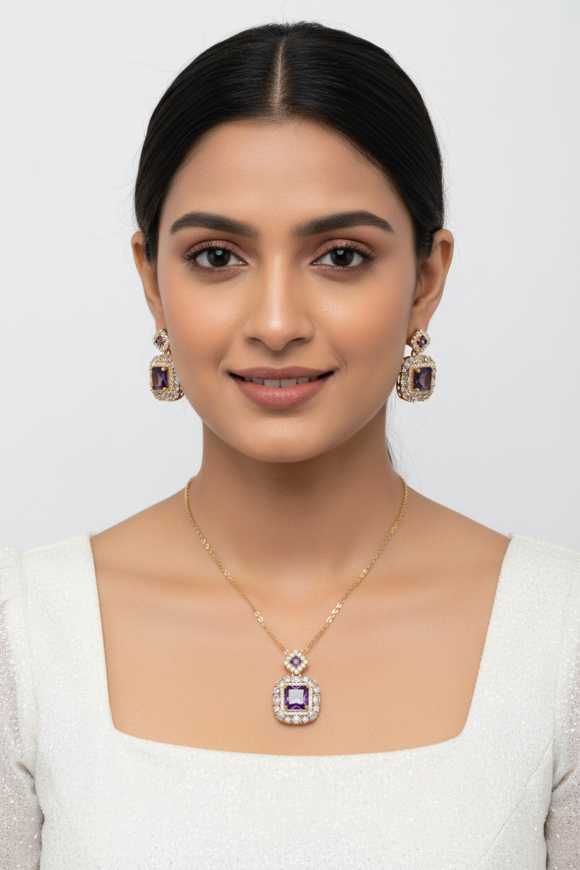 PURPLE NIHA PENDANT SET