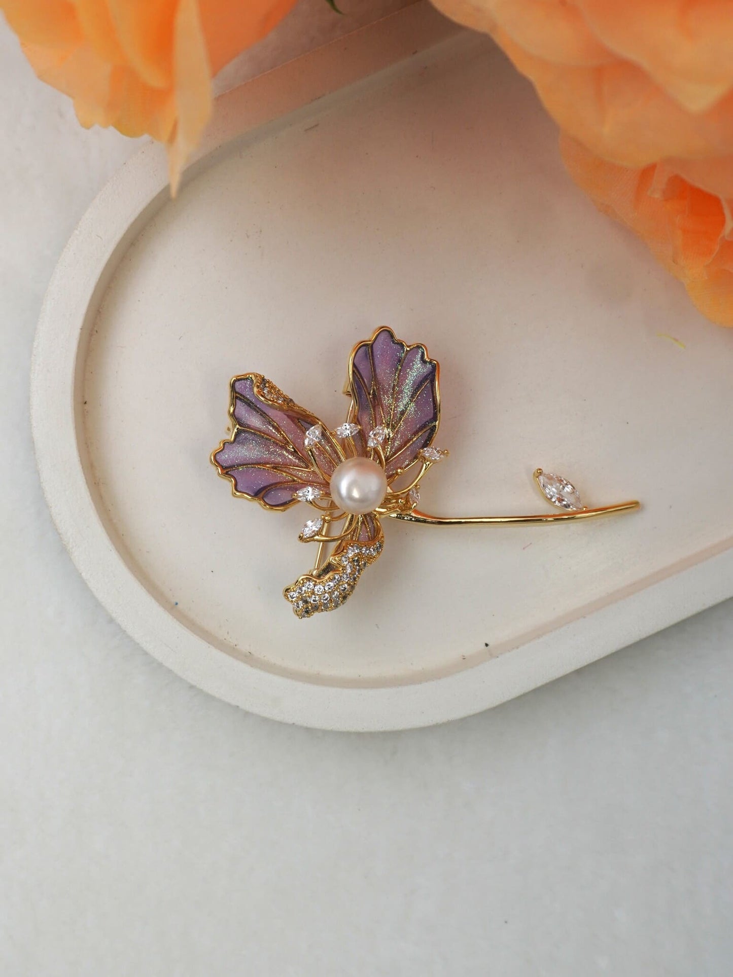 PURPLE FLORA BROOCH