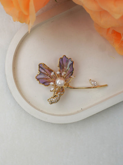 PURPLE FLORA BROOCH