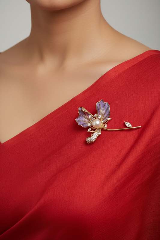 PURPLE FLORA BROOCH