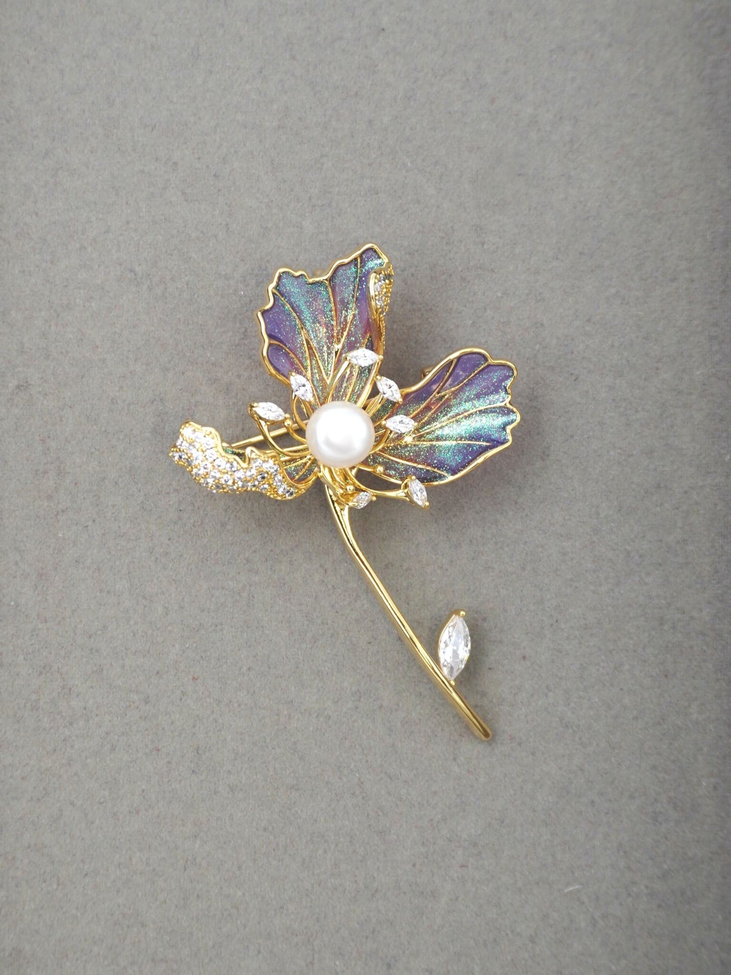 PURPLE FLORA BROOCH