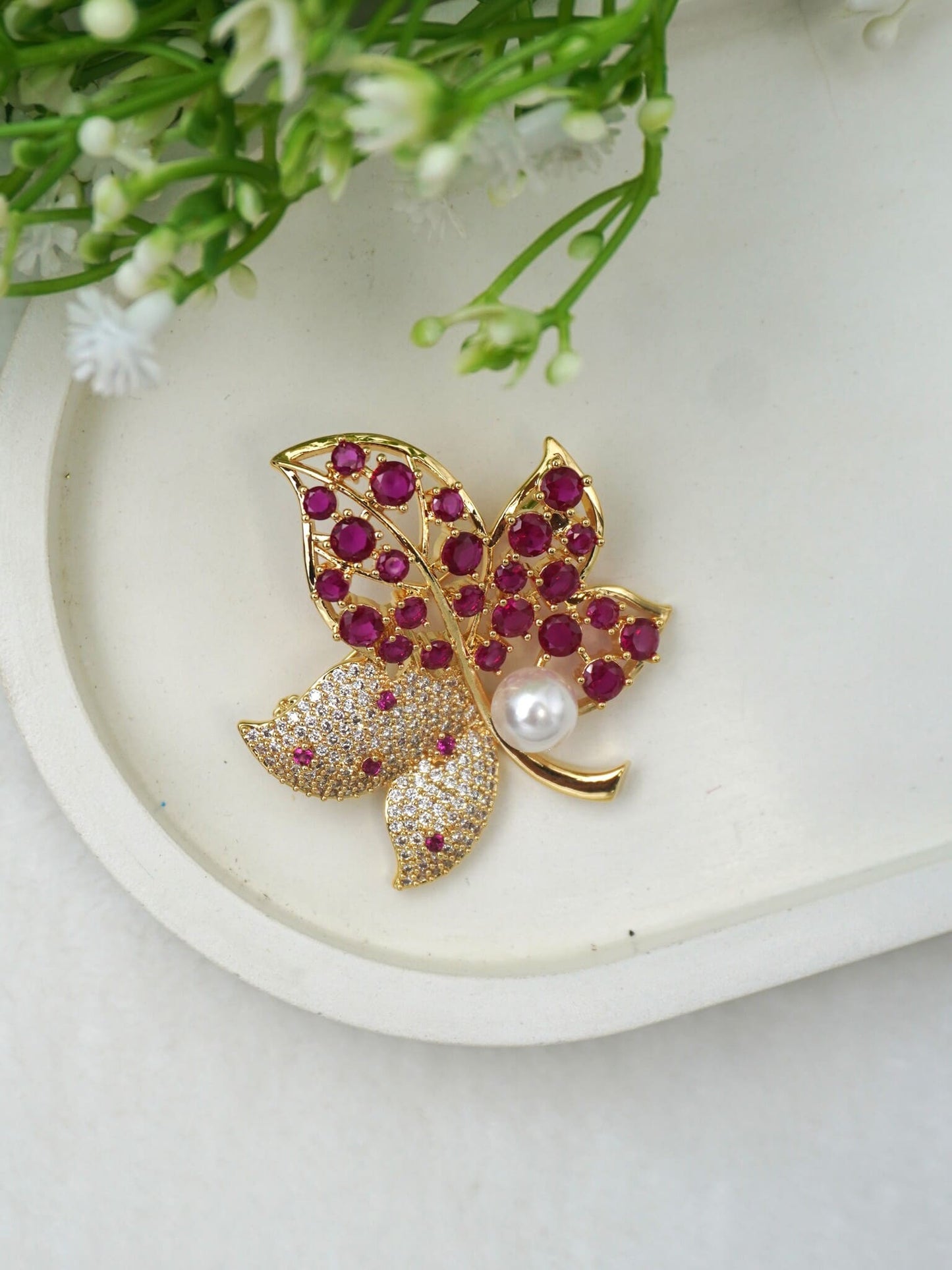 RUBY MAPLE BROOCH