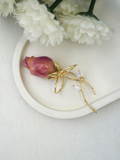PINK ROSA BROOCH